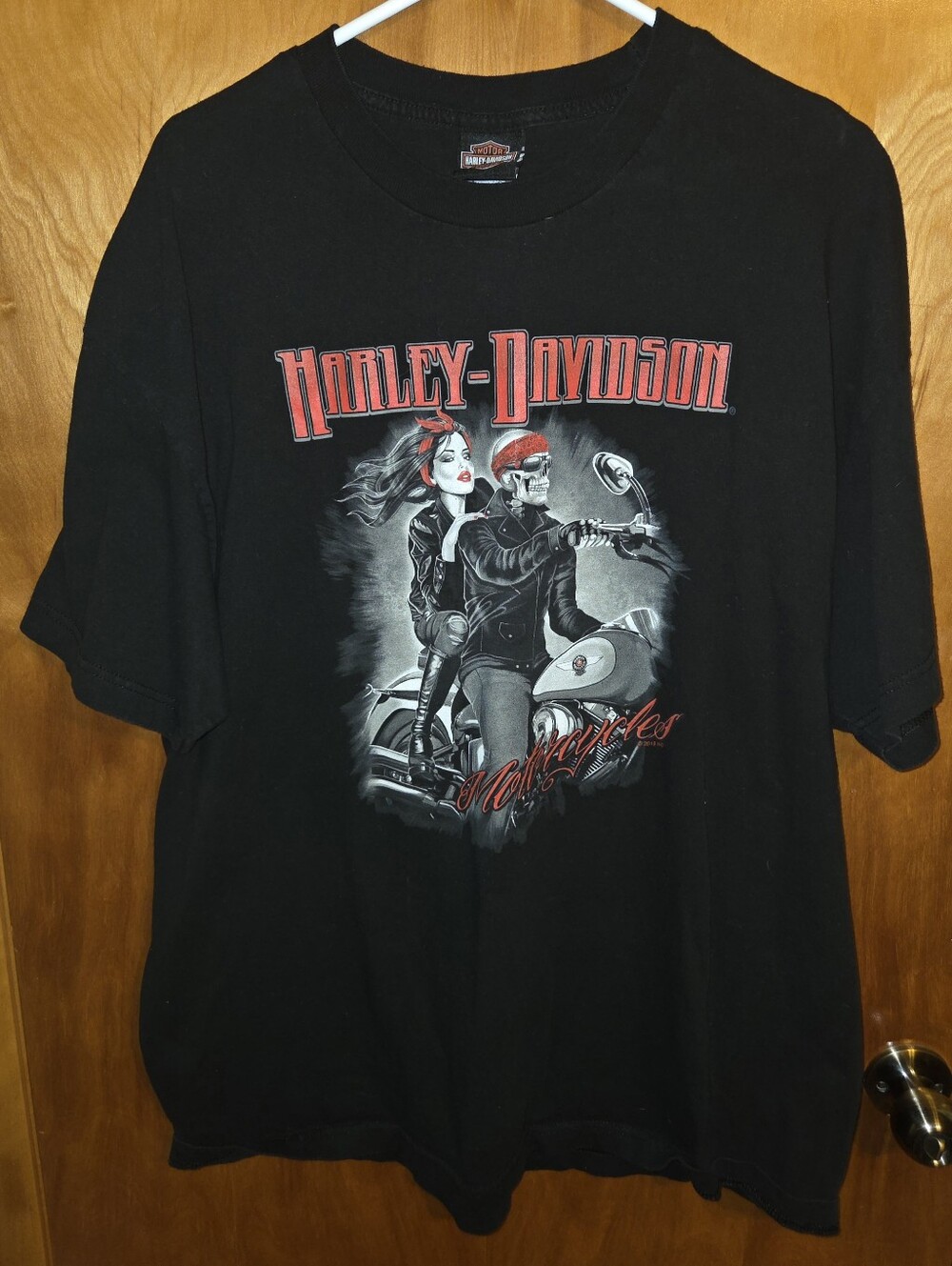 Harley Davidson Skeleton Biker Pin Up Girl 2019 T Shirt Size XXL